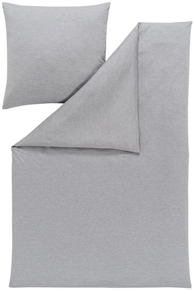 Estella Takoma - Dekbedovertrekset - Mako-interlockjersey - 160 x 200 cm - Grijs
