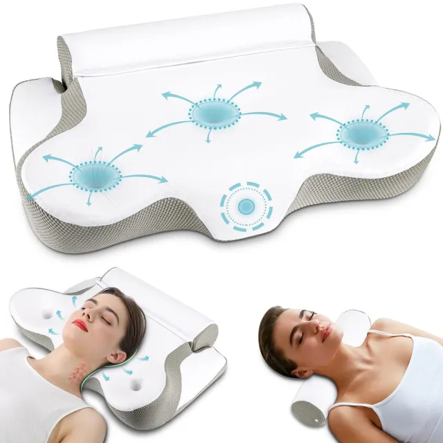 Unyqoos ® Ergonomisch Traagschuim Kussen voor Optimale Slaapondersteuning in Diverse Houdingen wit