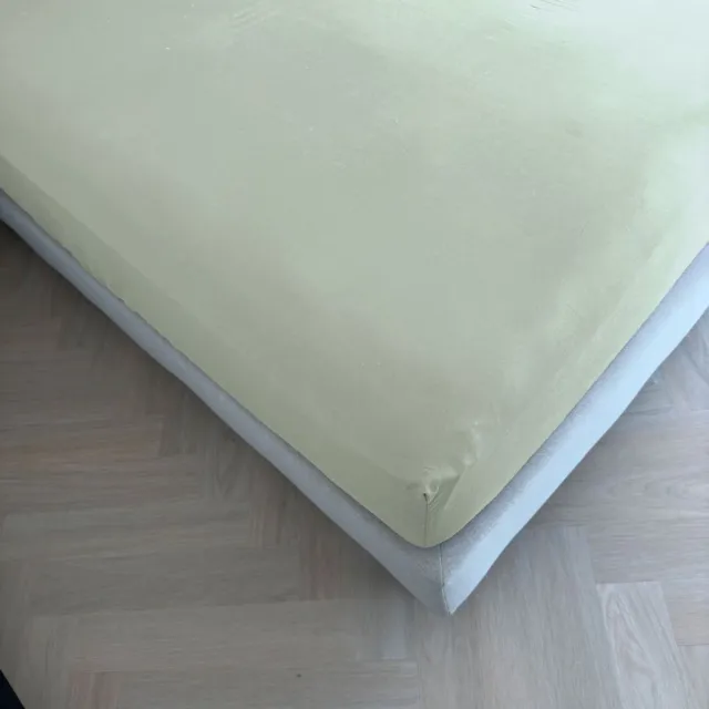 kayori Kai Hoeslaken Katoen - 90x210-220cm - Matrasdikte 35cm - Rondom Elastiek - Saliegroen