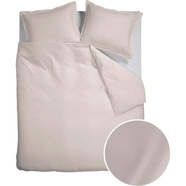 Ambiante Cotton Uni Dekbedovertrek - Off-white Effen Satijn - B 240 x L 200 cm/B 240 x L 220 cm - Lits-jumeaux - 321390-B 240 x L 200/220 cm