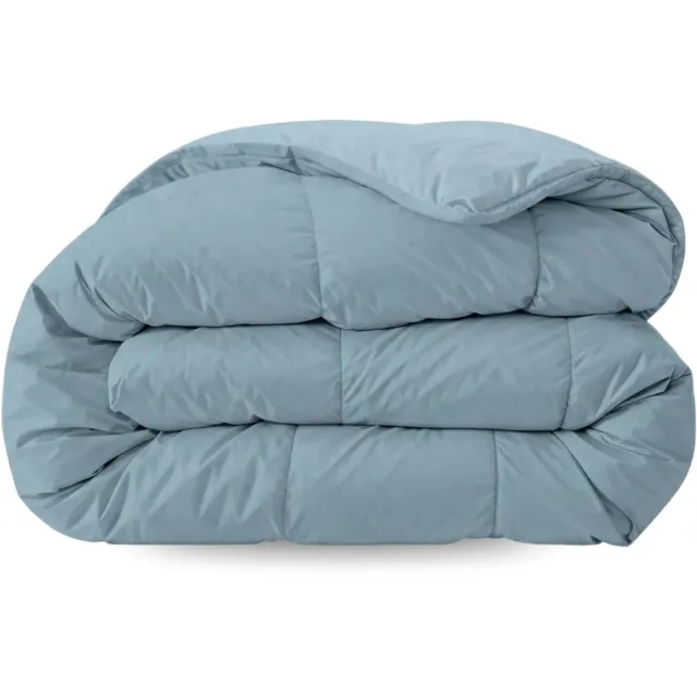 Zelesta Pure Uni Sereen Blauw 200x200cm - Katoenen dekbed zonder overtrek - Wasbaar dekbed - Hoesloos dekbed - 2 in 1 Dekbed met vaste overtrek Pastelblauw