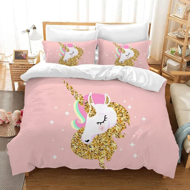 Famanu Kinder dekbedovertrekset 200 x 200 cm eenhoorn microvezel met ritssluiting. Een veelzijdige en handige keuze voor dagelijks gebruik in en om het huis. style D