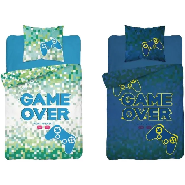 Detexpol Dekbedovertrek Game Over - Glow in the Dark Blauw