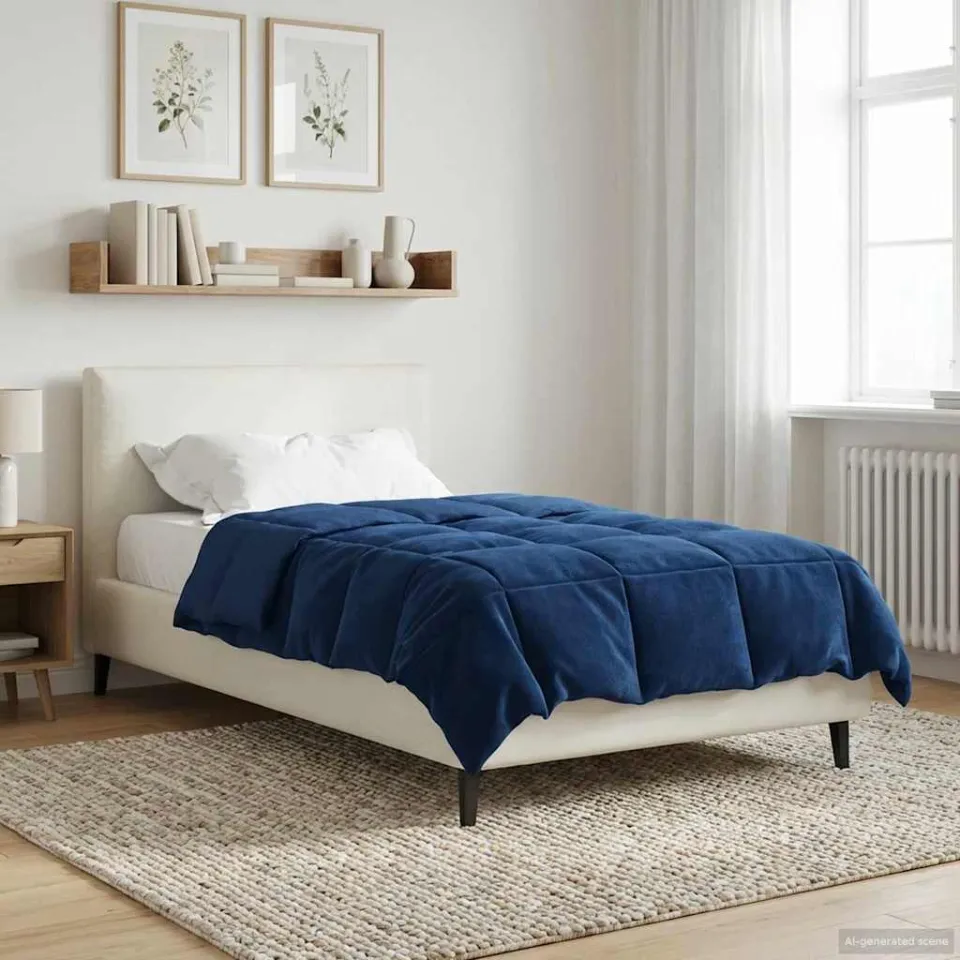 vidaXL Zomer Dekbed 140 x 200 cm Zomer Microfiber (100% polyester) blauw, foto 4