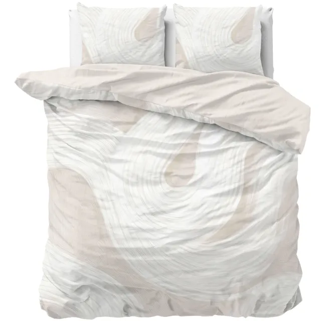Sleeptime 2-persoons dekbedovertrek met print 200x220 cm - zand