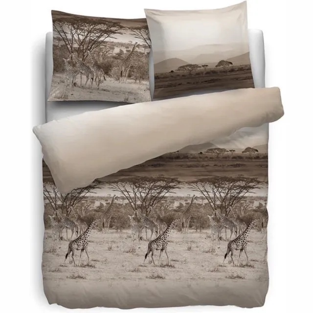 Heckettlane HNL Pure Cotton Gap Dekbedovertrek - Eenpersoons - 135x200 + 80x80 cm - Taupe