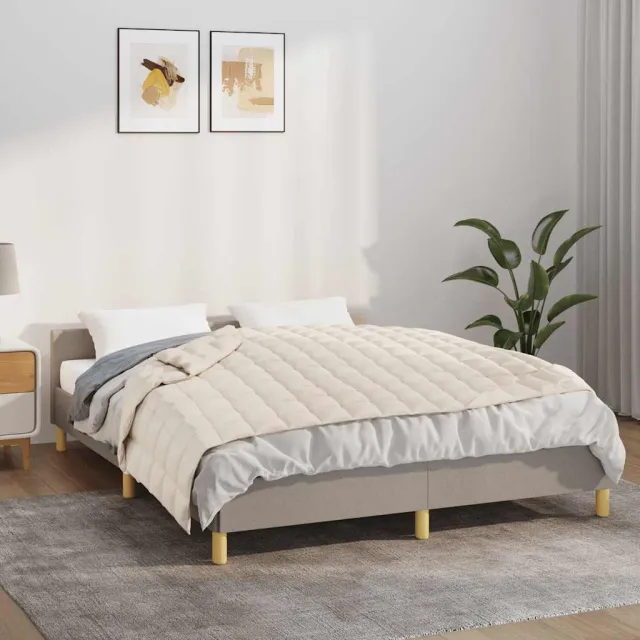vidaXL Verzwaringsdeken 137x200 cm 6 kg stof lichtcrèmekleurig crème, foto 2