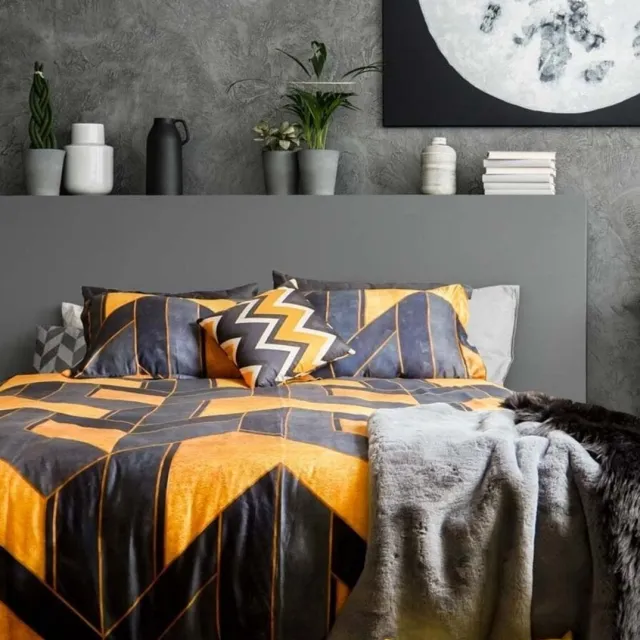 Suite sheets Dekbedovertrek Katoen Satijn Night Aroma - Lits Jumeaux 240x200/220 cm + 2 Kussenslopen - 350TC Zeer mooie kwaliteit Zwart