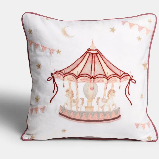 Loberon Kussenhoes Luniboo rood/crème