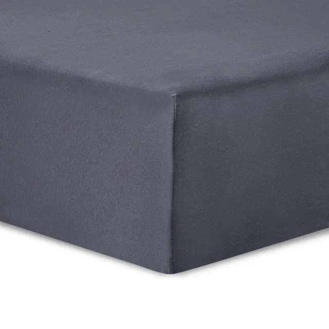 VISION home VISION Hoeslaken - Jersey katoen: Rekbaar, zacht en perfecte pasvorm - 90 x 200cm met 30cm hoekhoogte voor éénpersoonsbed - Antraciet - 100% katoen Jersey - Oekotex gecertificeerd