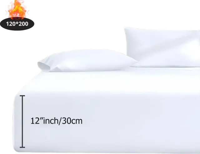 Bovista Hoeslaken Set - Inclusief Kussensloop - 3 Delige Set - Beddengoed - Fitted Sheet - Pillow Case - Bed - Wit 120 x 200