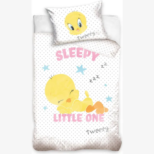 Looney Tunes Tweety Peuterdekbedovertrek Sleepy - Katoen Wit