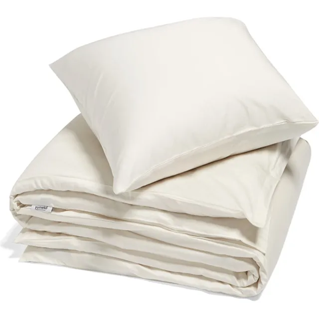 Yumeko dekbedovertrek katoensatijn warm wit 140x200 + 1/60x70 - Bio, eco & fairtrade Warm White
