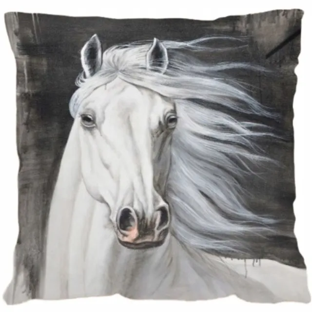 Granda Decoratieve Kussensloop 45x45cm - Zwart-Wit Paard