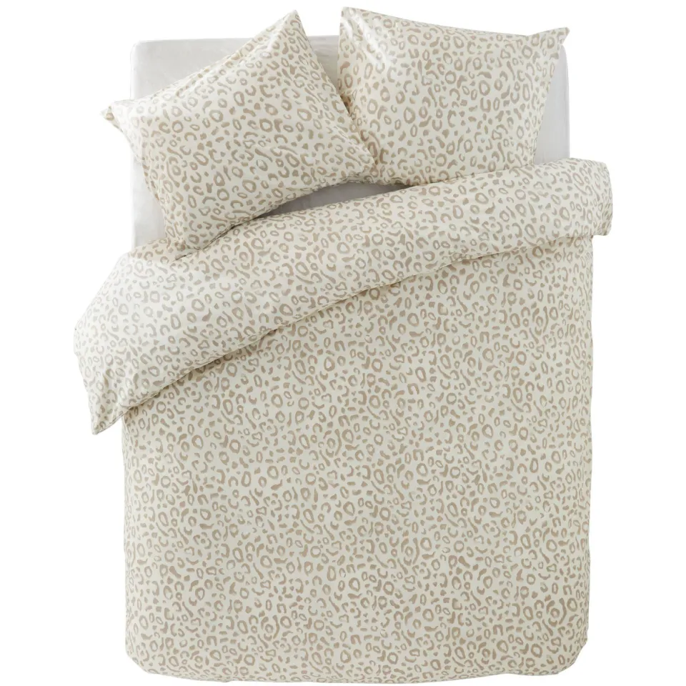 NOUS Living katoenen dekbedovertrek lits-jumeaux beige