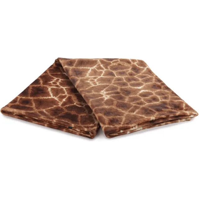 iSleep Plaid - Giraf Print - Zachte Fleece - 140x200 cm - Oranje/Bruin