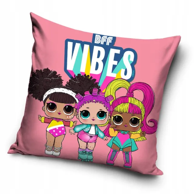 Carbotex LOL Surprise Kussenhoes 40x40 cm - Zacht Fluweel Pluche Roze