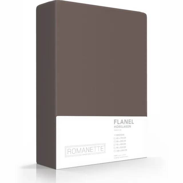 Romanette Luxe Hoeslaken Verwarmend Flanel - Taupe