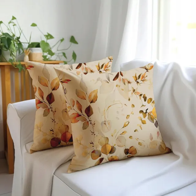 Decoratieve Kussenhoes 50x50 cm - Bloemendessin Bruin