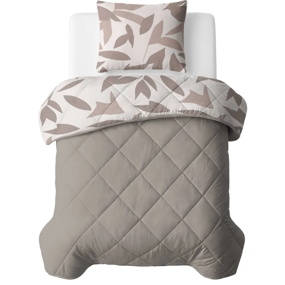 W dekbed zonder overtrek met kussensloop Lazy - omkeerbaar design zand-offwhite, foto 3