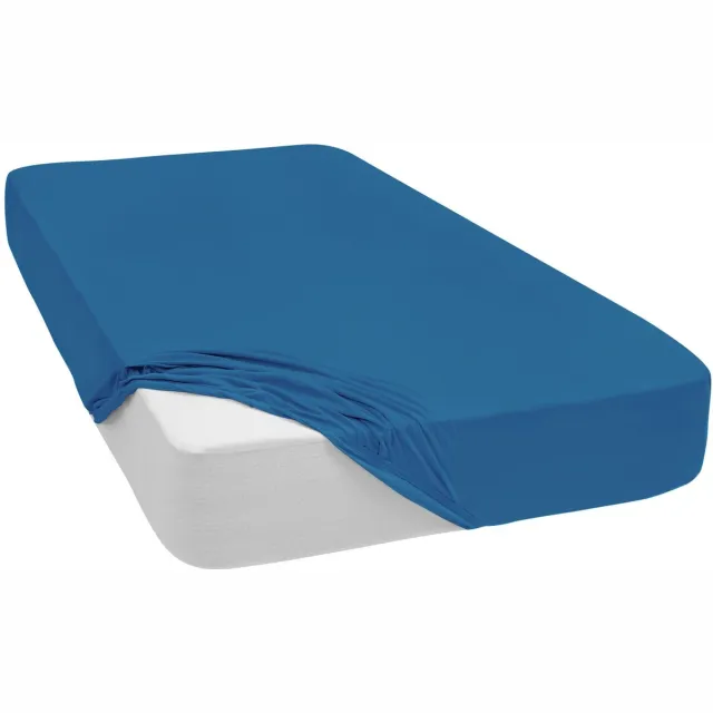 Unyqoos Zacht en Ademend Jersey Katoenen Hoeslaken voor Optimaal Slaapcomfort in Veelzijdige Kleuren en Maten blauw