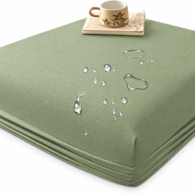 SWGOTA Waterdichte matrasbeschermer met hoeslakenvorm, 137 x 190 cm, matchagroen, geborstelde stof, 1 stuk, voor matrassen tot 30 cm hoog