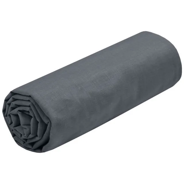 Stof Textiles Hoeslaken Eden - 1-persoons - 90 x 190 cm - donkergrijs - hotelkwaliteit - ademend katoen - 30 cm matrasdikte Dark grey