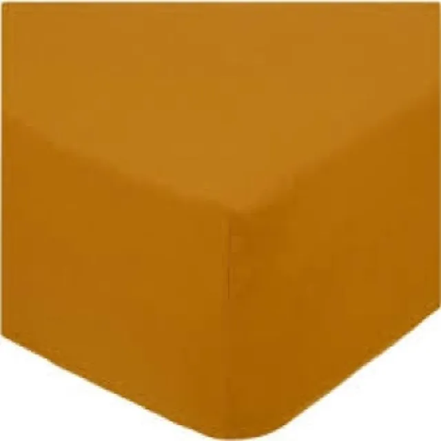 dekbeddenwereld Jersey Stretch Hoeslaken - Extra Stretch Jersey Hoeslaken voor Matrassen – Premium Zacht, Ademend en Duurzaam met Elastiek Rondom voor een Veilige, Kreukvrije Pasvorm en Dagelijks Slaapcomfort - geel - 90 cm x 200 cm okergeel