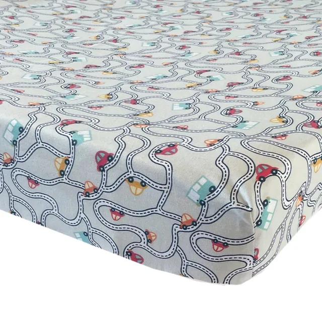 BINK Bedding Hoeslaken Traffic Grey 1 persoonsbed 90 x 200 cm grijs