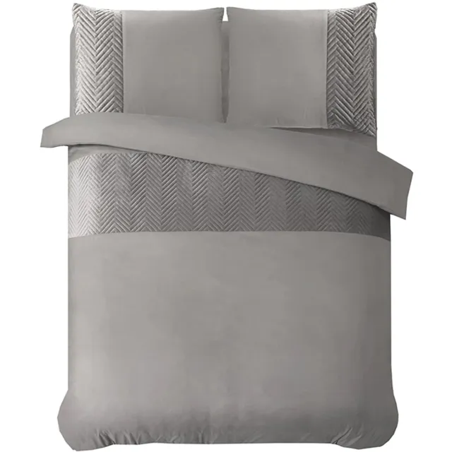 oeko tex Crosstra Velvet Dekbedovertrek Grijs/Zand-Lits-jumeaux (240 x 200/220 cm) Beige, Grijs