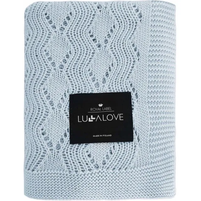 Lullalove Lullalolove Baby Dekenbe Zonnebloem Zigzag Blauw 80x100cm