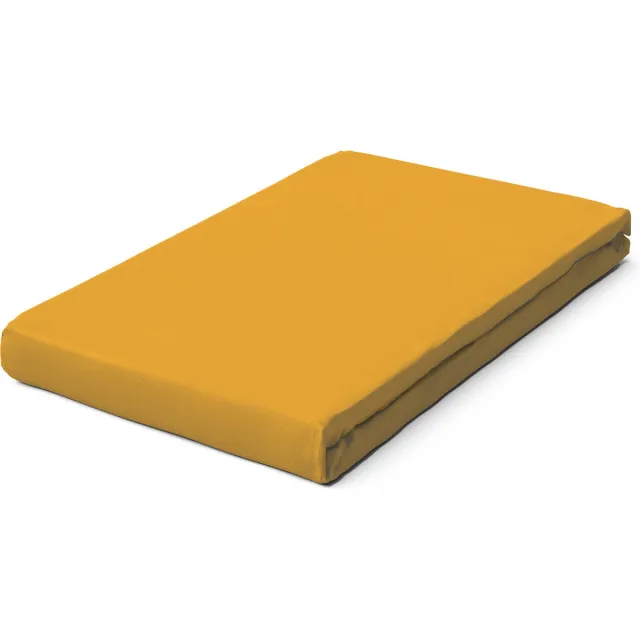 schlafgut Pure Bio Katoen Jersey Hoeslaken XL - 180x200 - 200x220 196 Yellow Deep