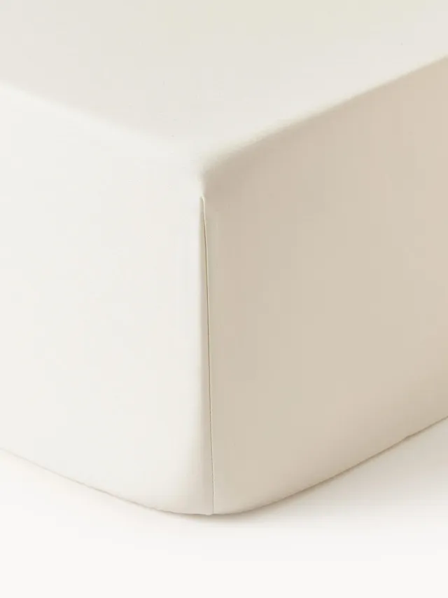 Westwing Collection Boxspring hoeslaken Premium, katoensatijn Wit