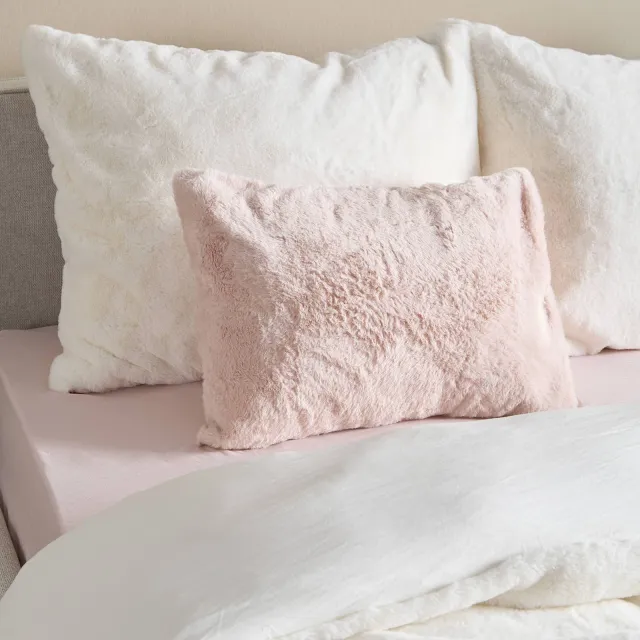 NOUS Living fur kussensloop 40x55 cm roze