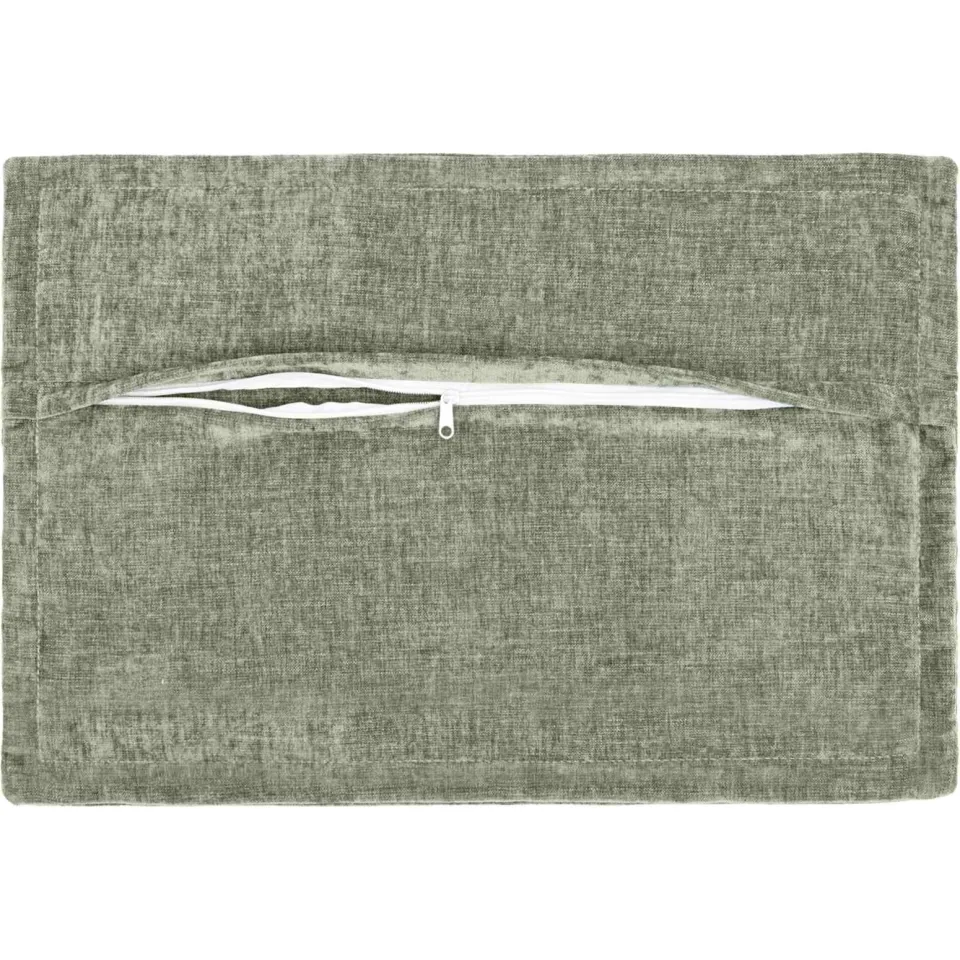 vidaXL Kussensloop 2 st HOUTEN Groen 30 x 50 cm Chenille Stof, foto 4