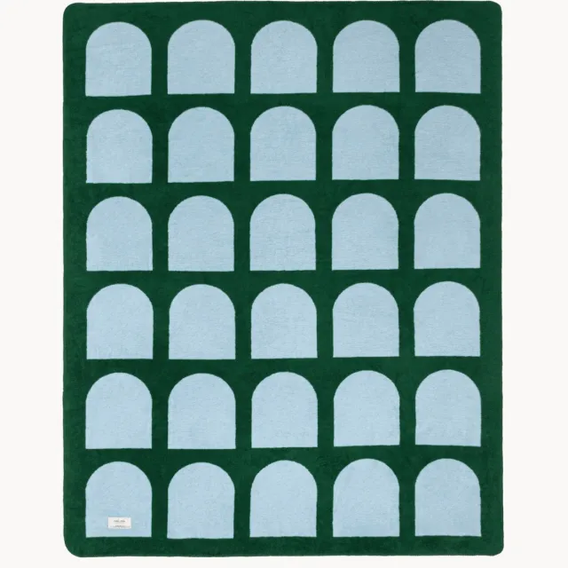 noo.ma Plaid Gili- bosgroen & babyblauw Groen, Blauw