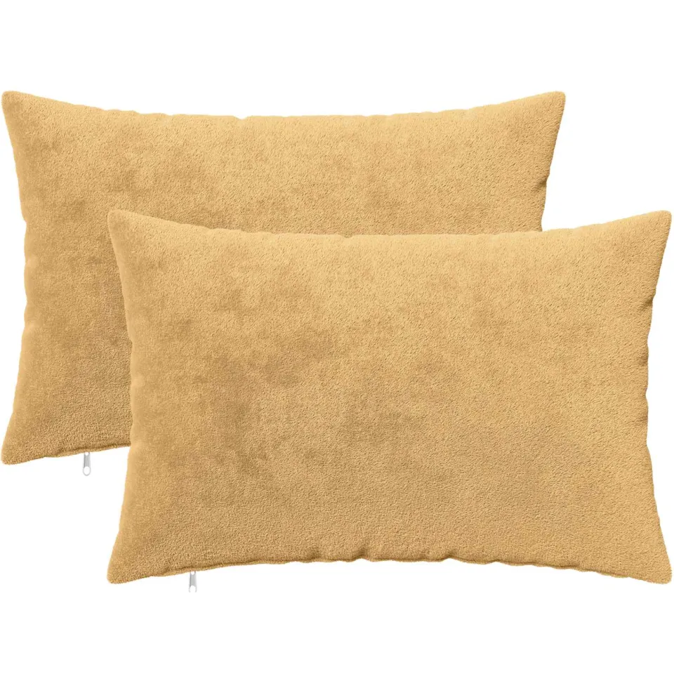 vidaXL Kussensloop 2 st HEERLEN Taupe 50 x 80 cm Flanel, foto 3