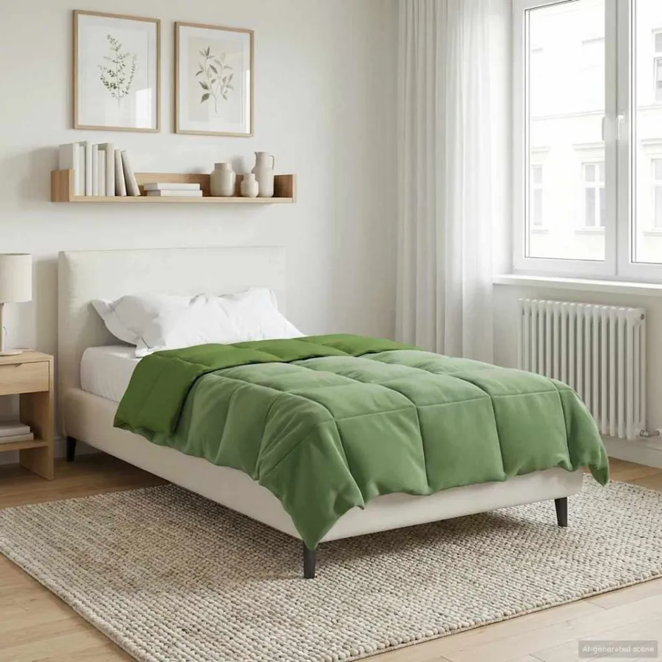 vidaXL Zomer Dekbed 140 x 200 cm Zomer Microfiber (100% polyester) groen, foto 4