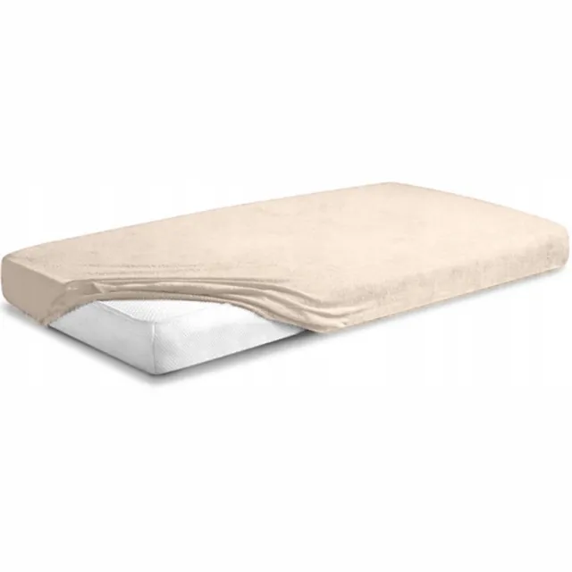 Matex Hoeslaken Frottee met Elastiek Beige