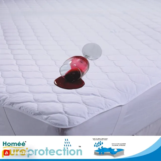 Homéé® Homee waterdicht Matrasbeschermer wit 100x200 +30 cm - matrasoplegger - doorgestikt ademend bovenlaag