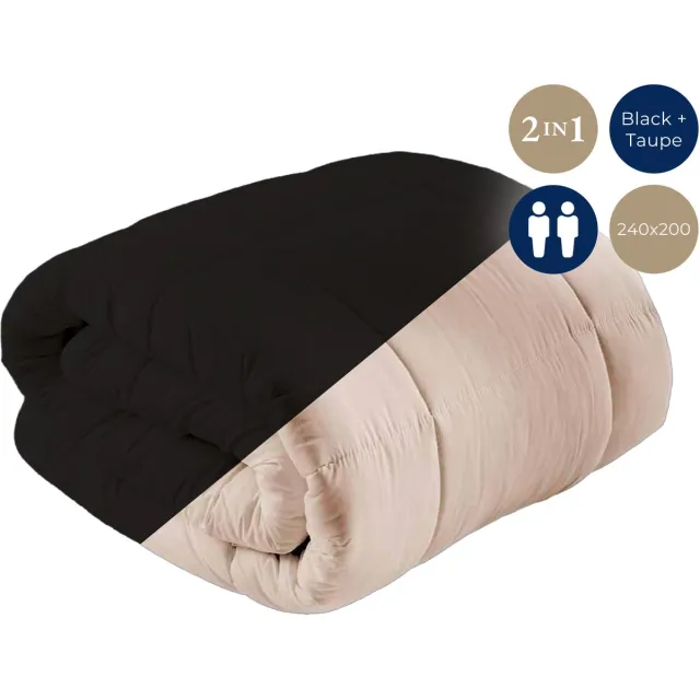 Meilleur Dekbed zonder overtrek - Wasbare dekbedden - 240X200 - Taupe - Black