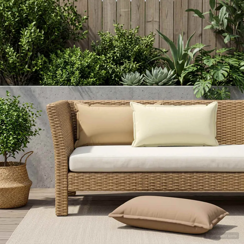 vidaXL Kussensloop 6 st HOUTEN Beige 40 x 80 cm Polyester, foto 2