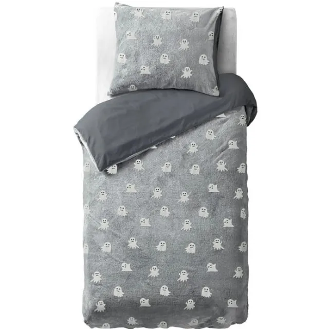 Sleeptime fleece dekbedovertrek 1 persoons (140x220 cm) grijs