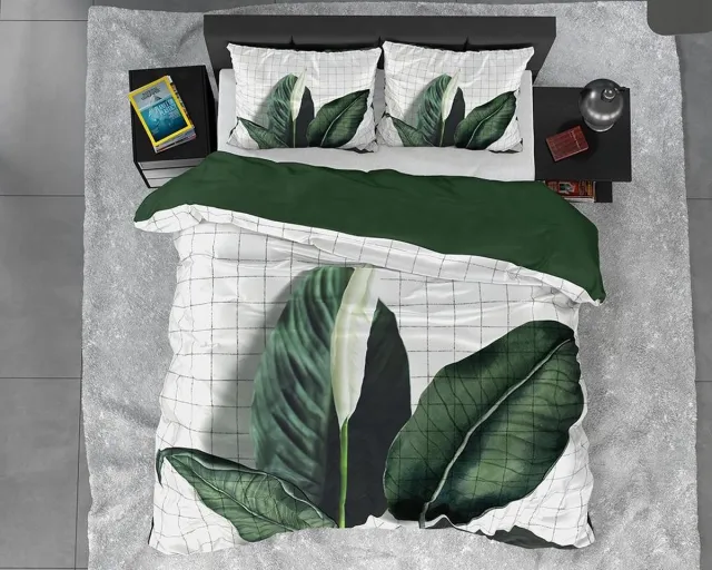 Dreamhouse Botanical Wild Nature - Dekbedovertrek - Eenpersoons - 140x200/220 + 1 kussensloop 60x70 - Groen