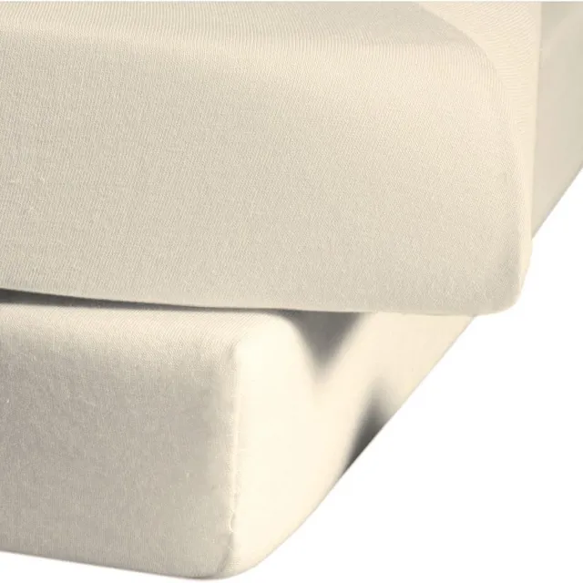 Fleuresse jersey hoeslaken | gemaakt van 100% katoen | Made in Germany | wasbaar op 60 graden | geschikt voor matrassen tot 19 cm hoog | champagne