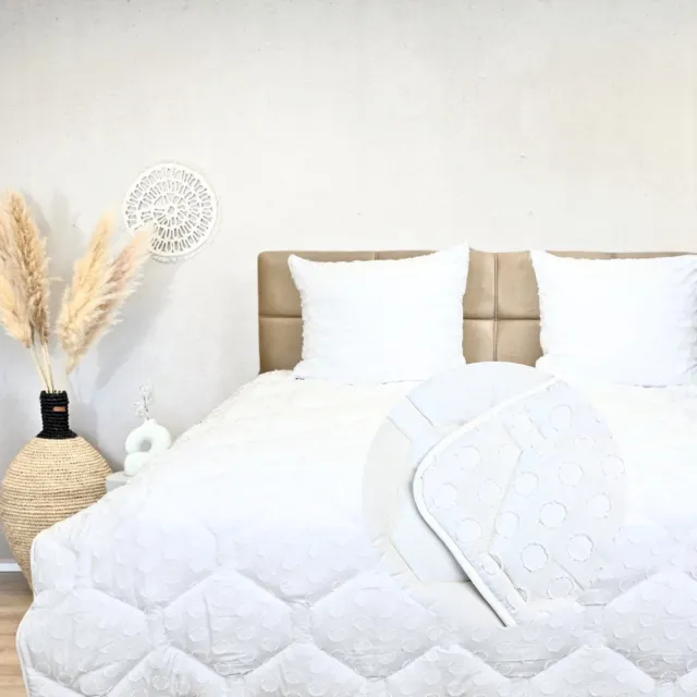 Happybed Dekbed zonder overtrek 240x220 - Tufted - Wasbaar dekbed - Dekbed zonder hoes - Hoesloos Dekbed - Frosty White