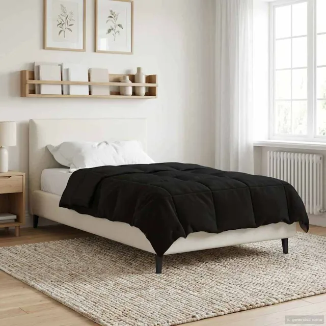 vidaXL Winter Dekbed 140 x 200 cm Winter Microfiber (100% polyester) Zwart