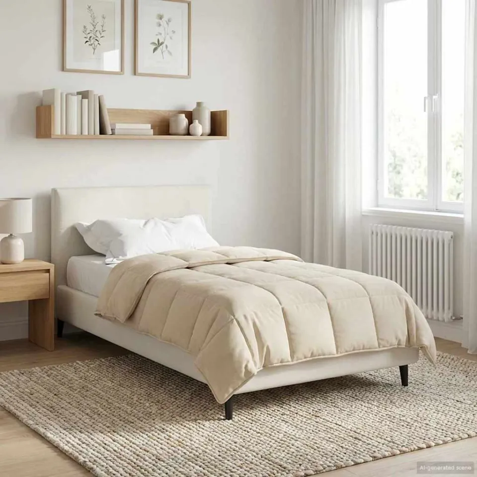 vidaXL Zomer Dekbed 135 x 200 cm Zomer Crèmekleurig Ademend, foto 4