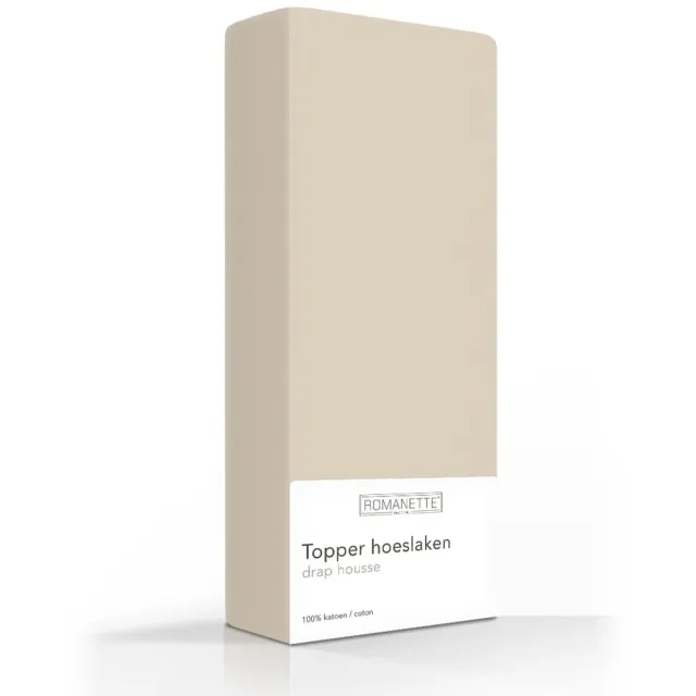 Romanette Luxe Verkoelend Katoenen Topper Hoeslaken - Camel
