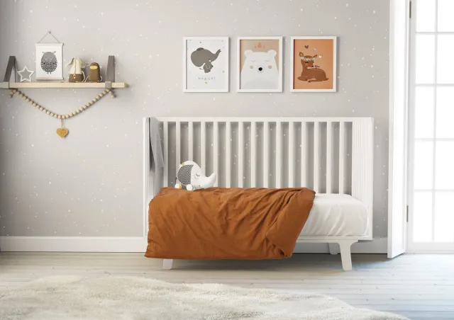 Mistral Home DEKBEDOVERTREK - gewassen katoen - 100 x 140 cm - junior - effen kleur - roest - Voor baby of peuter
